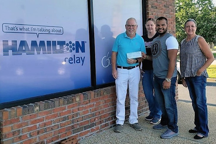 Hamilton Relay donation to Walk to End-Alzheimers.