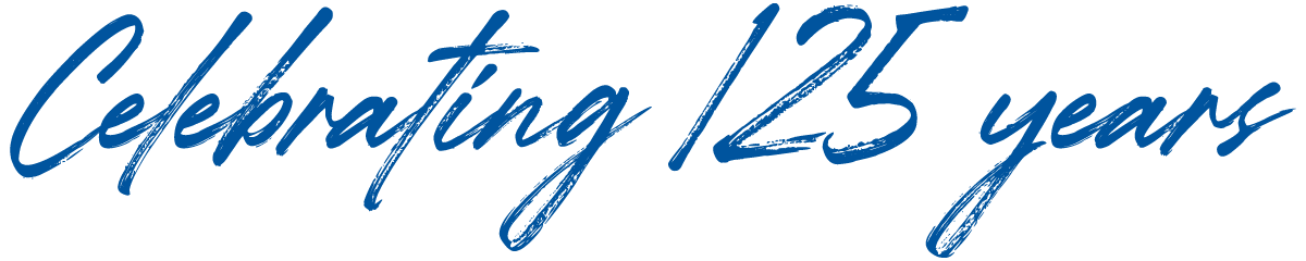 Clebrating 125 Years image in a script font